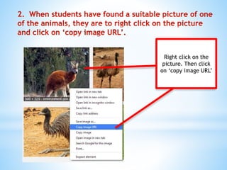 Right click on the
picture. Then click
on ‘copy image URL’