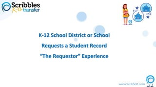 K-12 School District or School
Requests a Student Record
“The Requestor” Experience
 