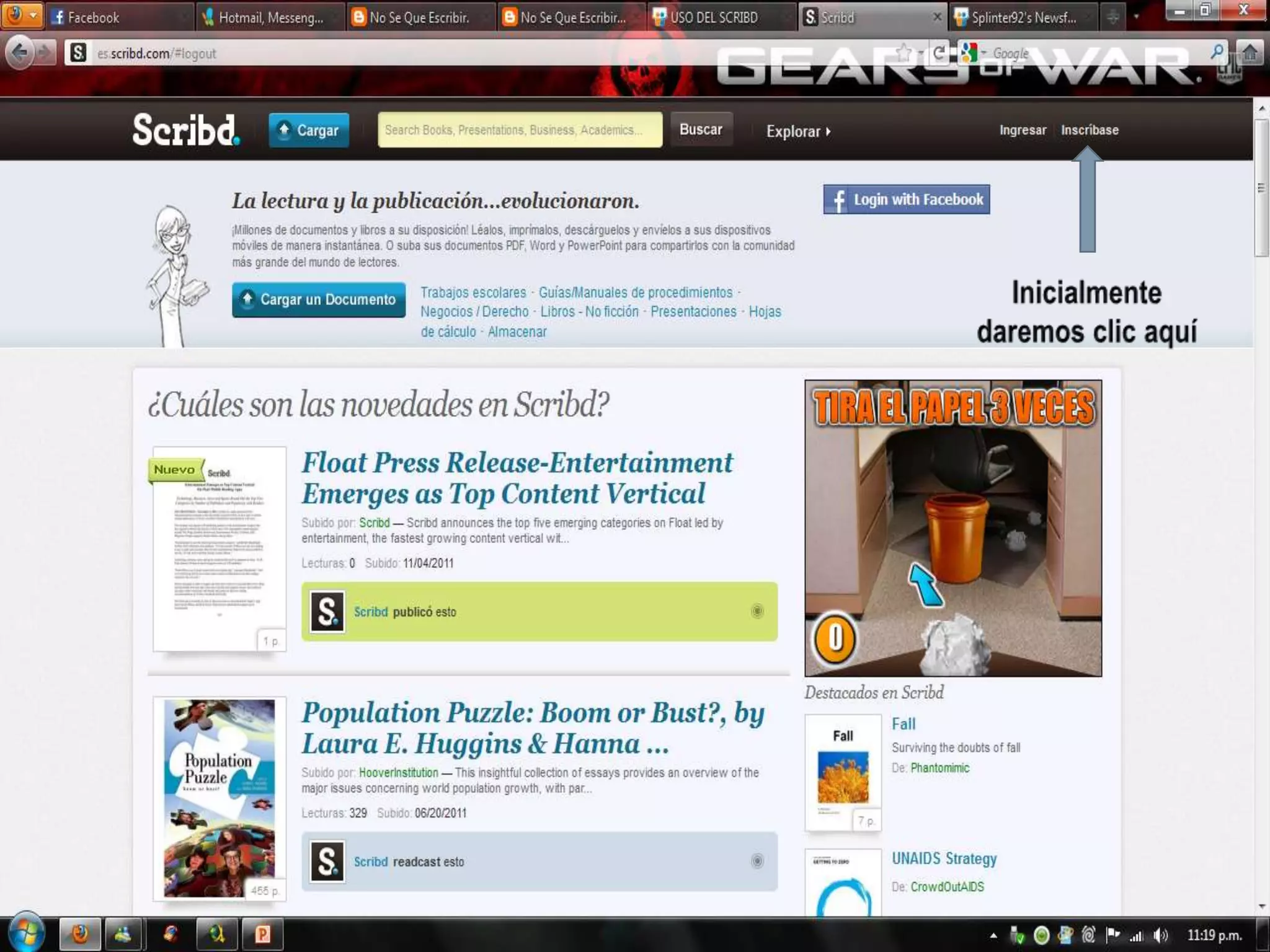 PASOS PARA REGISTRARSE