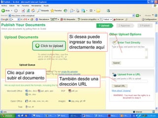 Clic aquí para
subir el documento
Si desea puede
ingresar su texto
directamente aquí
También desde una
dirección URL
 