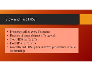 Slow and Fast FHSS:
 