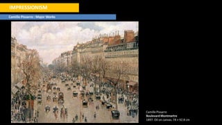 IMPRESSIONISM
Camille Pissarro : Major Works
Camille Pissarro
Boulevard Montmartre
1897. Oil on canvas. 74 × 92.8 cm
 
