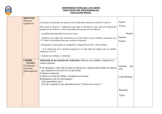Sesión de Aprendizaje para Educación Inicial: Conociendo la Vocal “O” | PDF