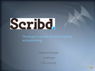 The largest website for social reading
and publishing.
 