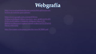 http://www.actualidadeditorial.com/scribd-aplicacion-de-
lectura-de-noticias-para-iphone/

https://www.google.com.co/search?hl=es-
419&q=scribd&psj=1&bav=on.2,or.r_cp.r_qf.&bvm=bv.451
07431,d.eWU&biw=1366&bih=608&um=1&ie=UTF-
8&tbm=isch&source=og&sa=N&tab=wi&ei=JuVlUZPmNd
PI0AG-04HADQ

http://lewcojaen.wikispaces.com/file/view/SCRIBD.pdf
 