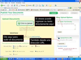 Clic aquí para subir el documento Si desea puede ingresar su texto directamente aquí También desde una dirección URL 