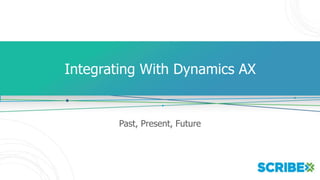 Integrating With Dynamics AX
Past, Present, Future
 