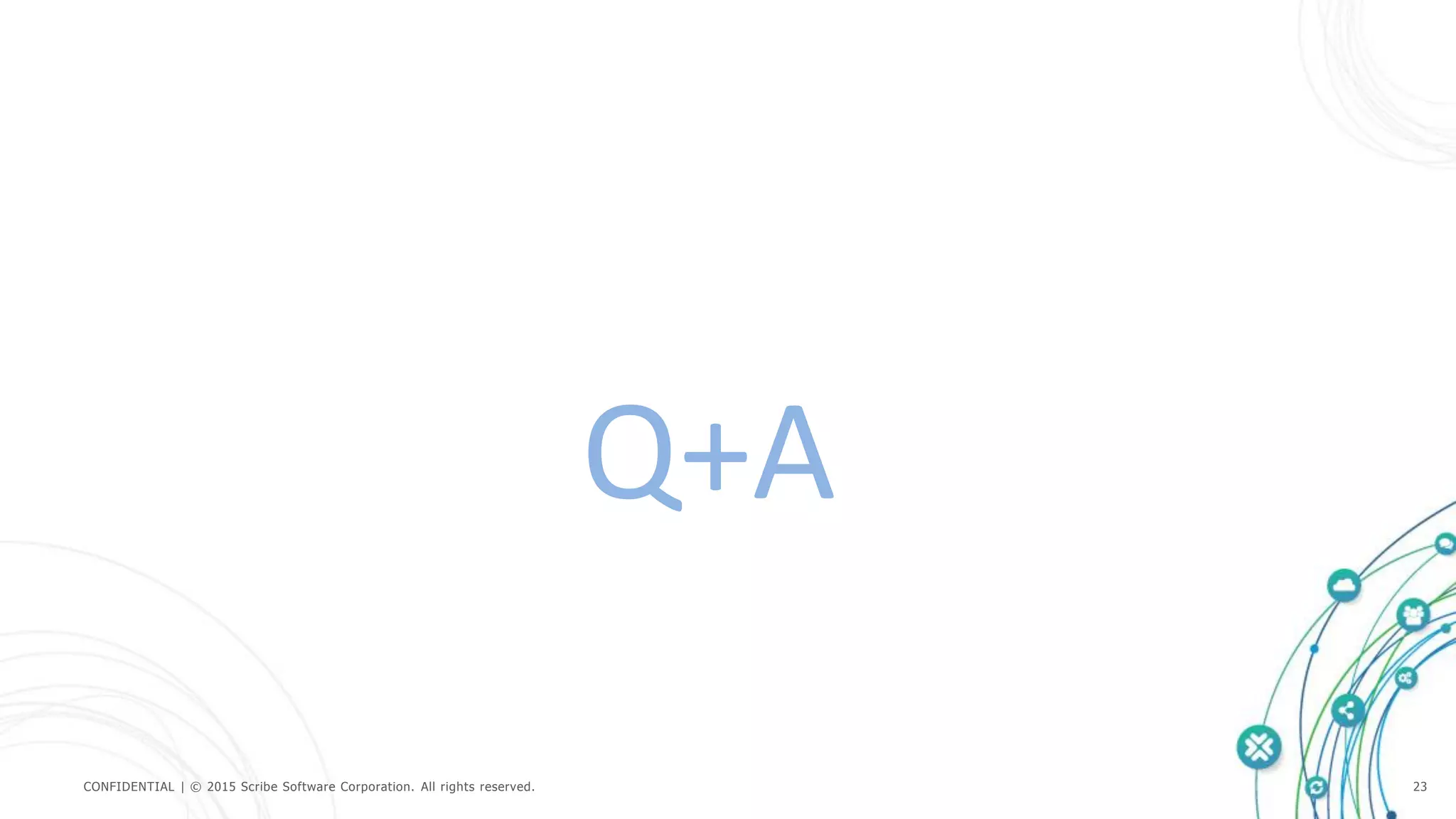 CONFIDENTIAL | © 2015 Scribe Software Corporation. All rights reserved. 23
Q+A
 