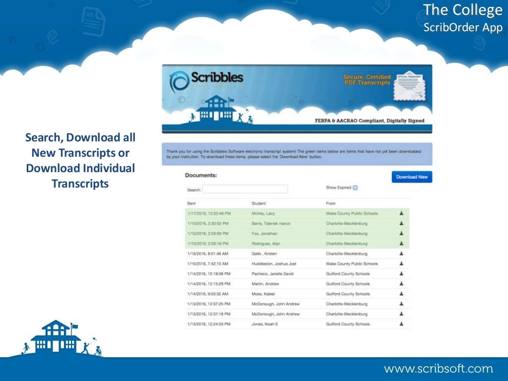 ScribOrder eTranscripts