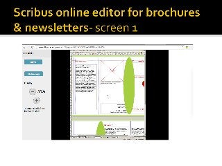 Scribus online editor for brochures & newsletters