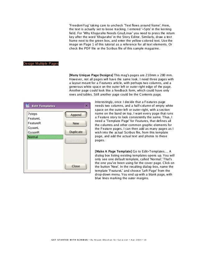 scribus page number scribus page number