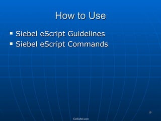 Siebel eScript | PPT