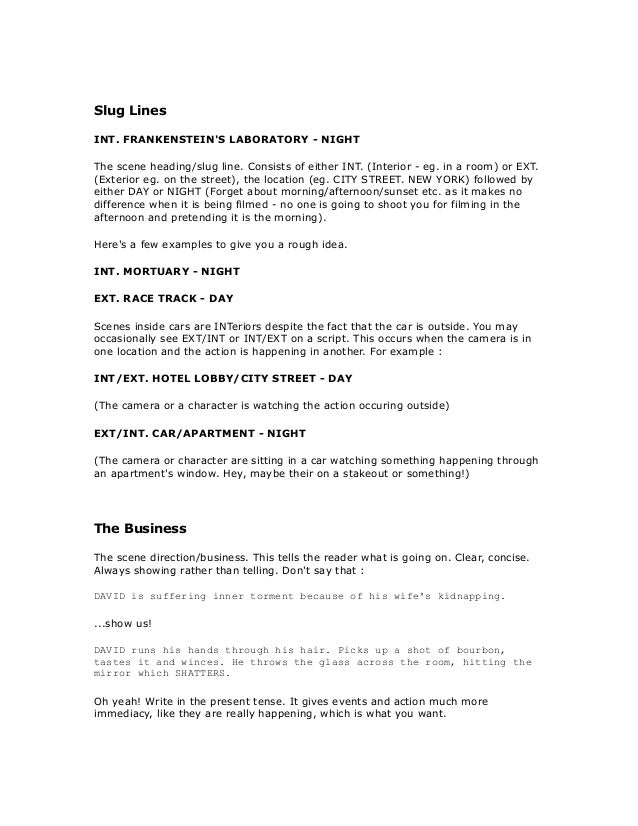 Script Layout Handout