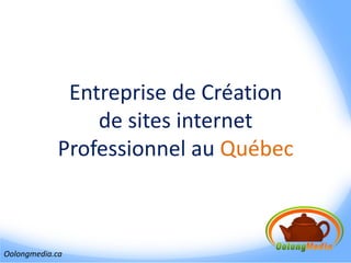 Entreprise de Création
                de sites internet
            Professionnel au Québec



Oolongmedia.ca
 