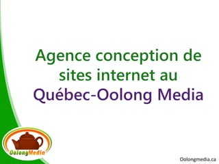 Agence conception de
  sites internet au
Québec-Oolong Media


                 Oolongmedia.ca
 