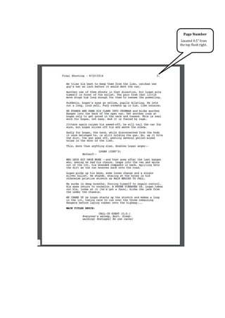 Located 0.5” from
the top flush right.
Page Number
 