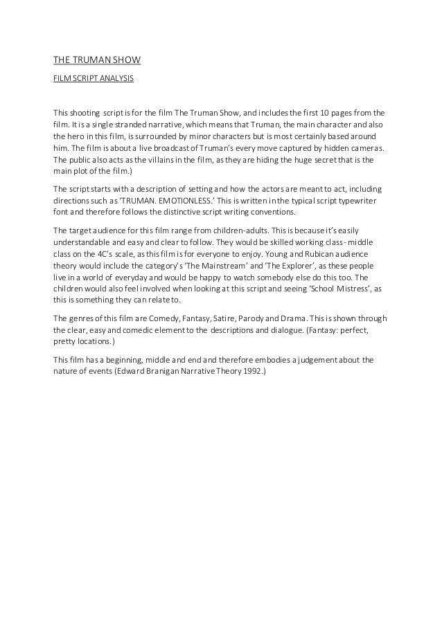 Script analysis essay picture