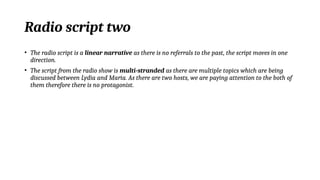 LO1 - script analysis task - media work 2024 | PPTX