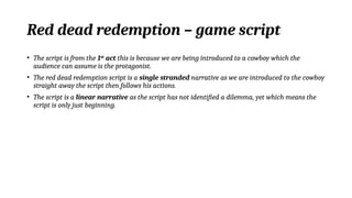 Redemptive Script LO1 - script analysis task - media work 2024 | PPTX