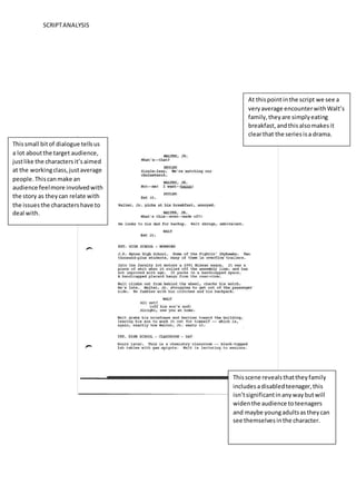 Script analysis breaking bad tv | DOCX