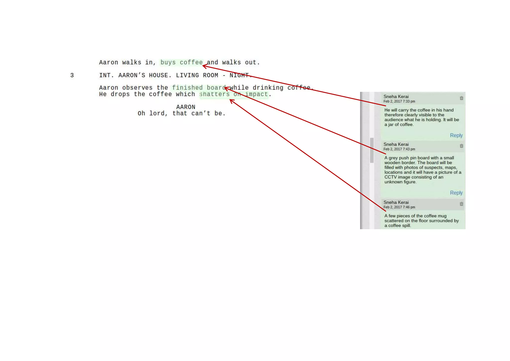 Script-blocking Production Designer Sneha
