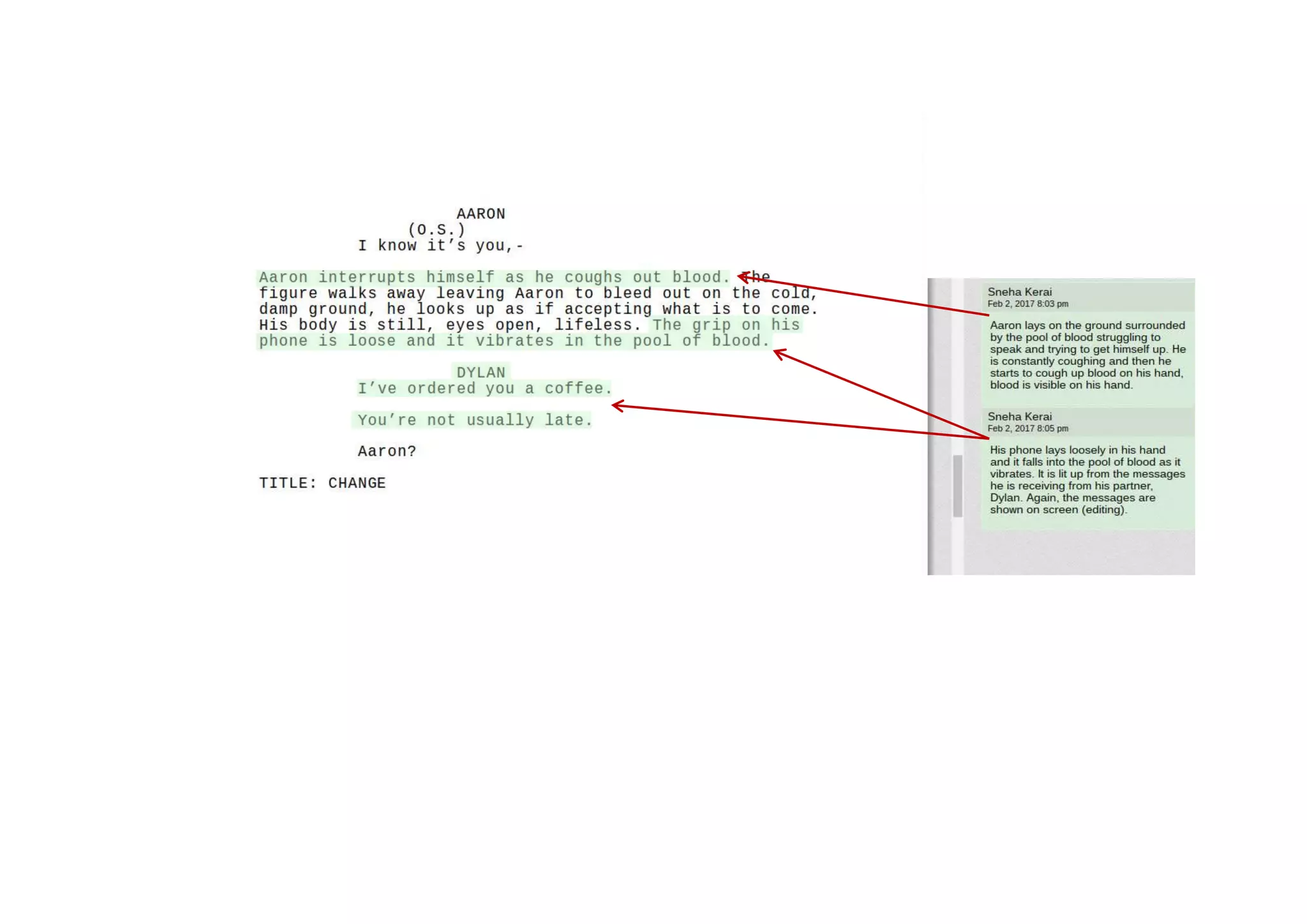 Script-blocking Production Designer Sneha