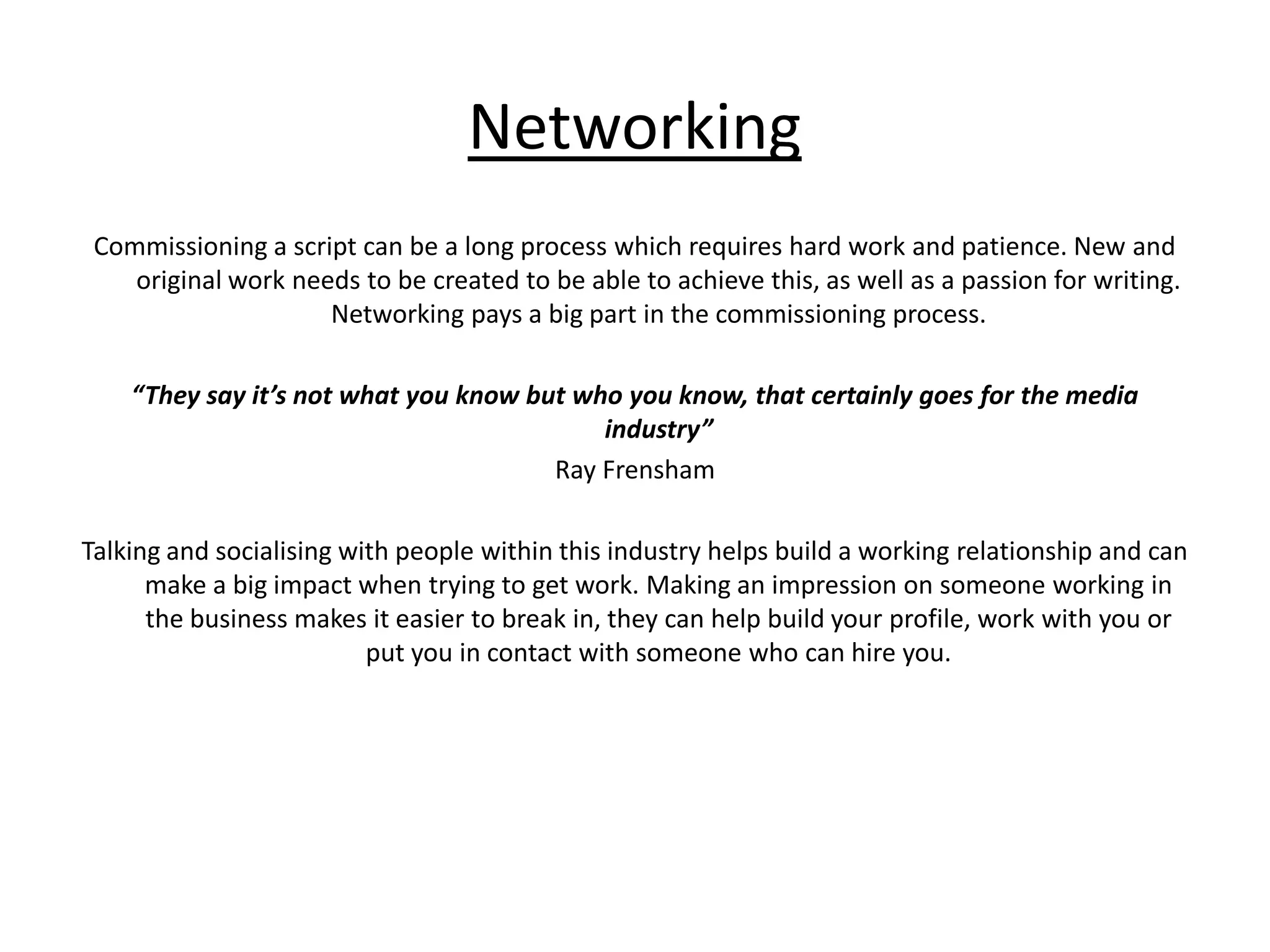 Script commissioning presentation | PPTX