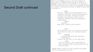 Second Draft continued
 