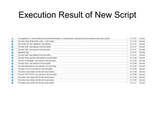 Execution Result of New Script
 