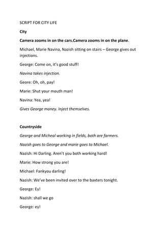 Script for City Life | DOCX
