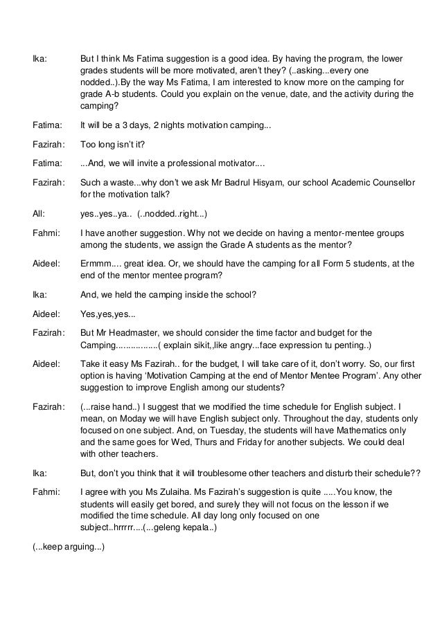 Script For English Meeting