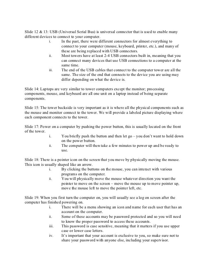 Introduction to Computers Script