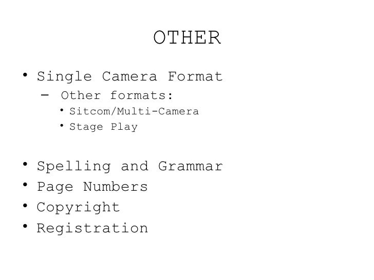 script format cheat sheet