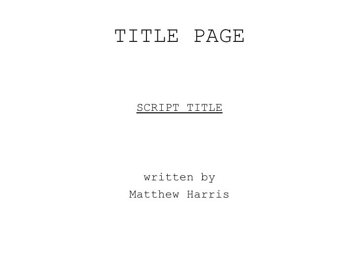 screenplay cover page format people davidjoel co