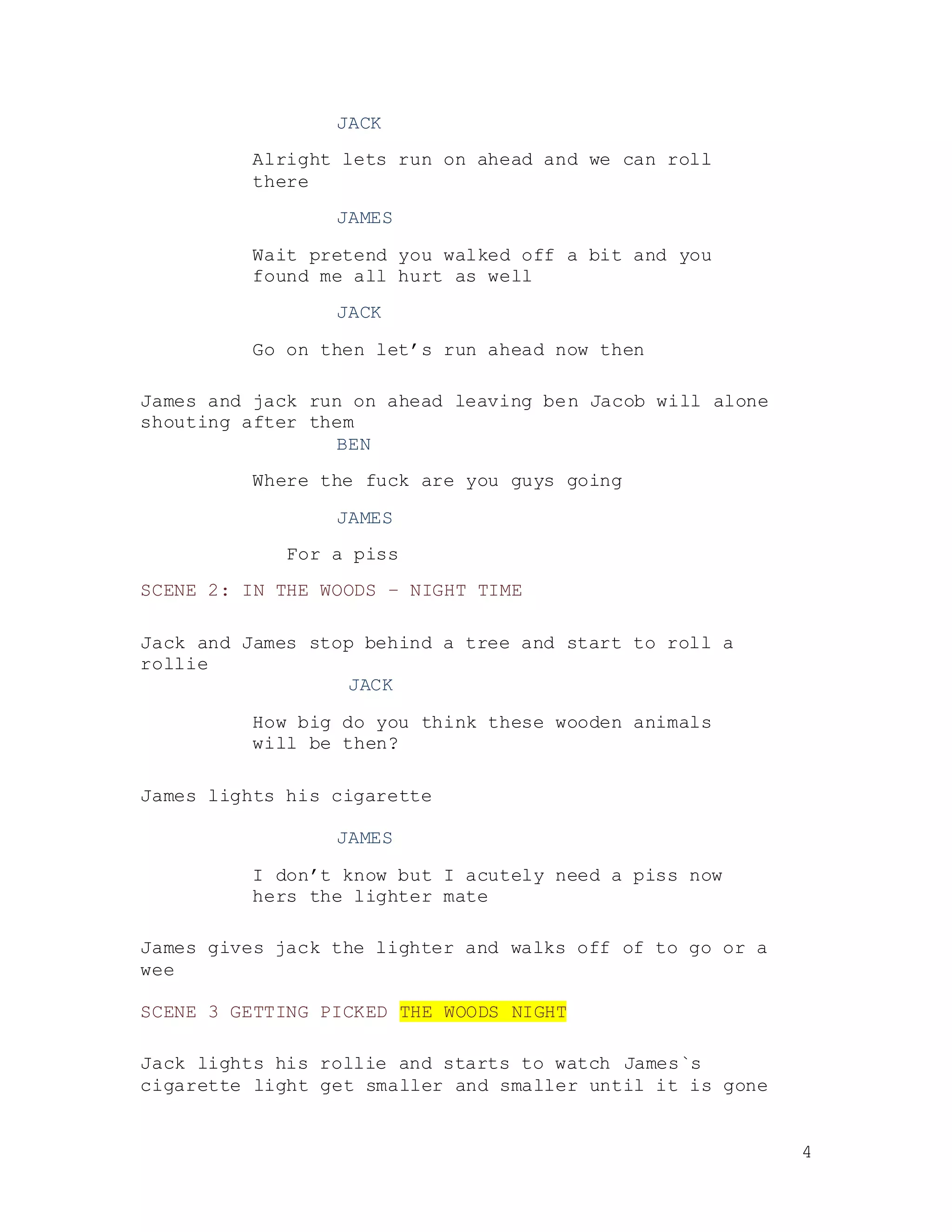 Script for picked out final draft | PDF image.