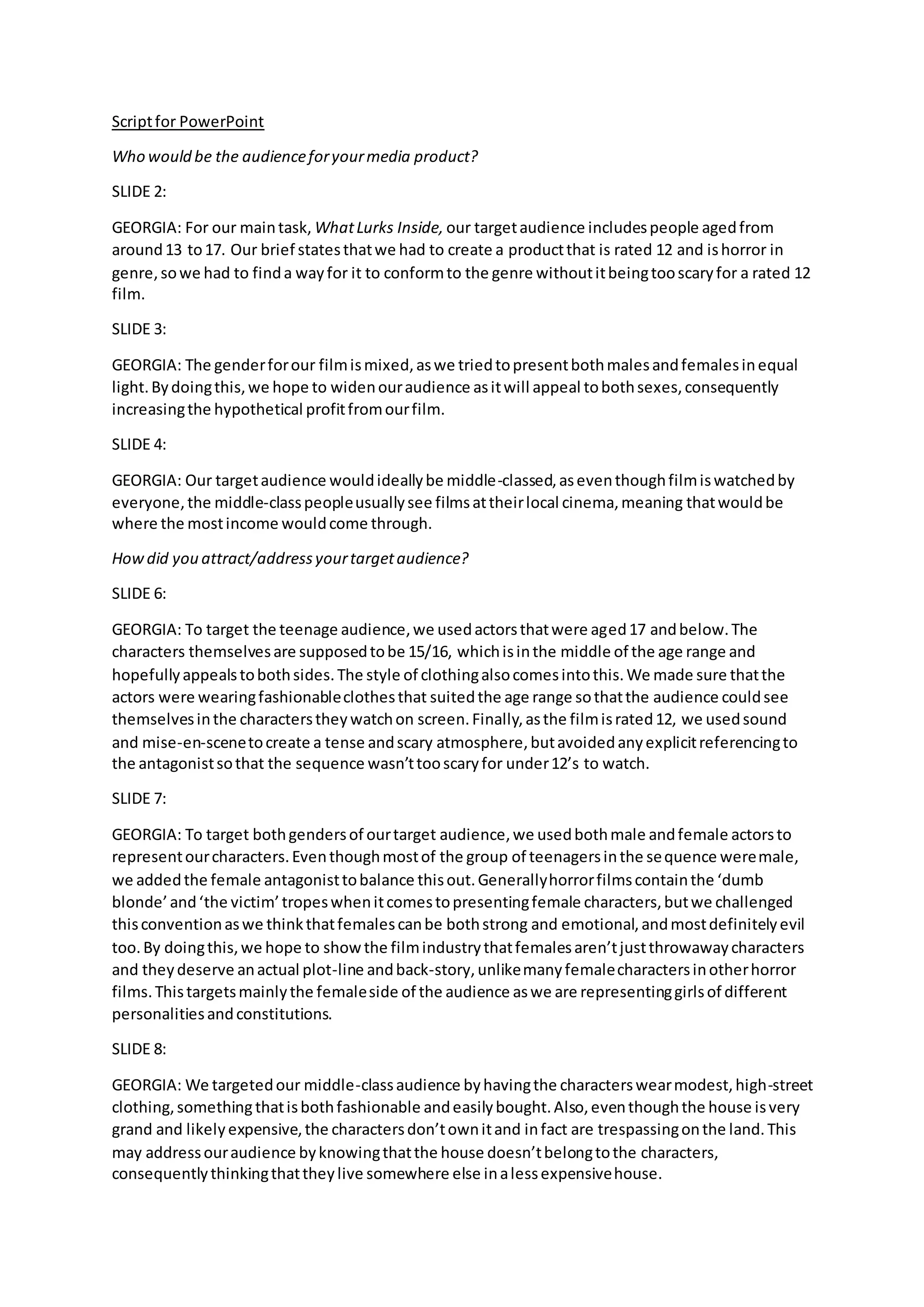 Script for PPT on Q4 and Q5 of Evaluation | DOCX