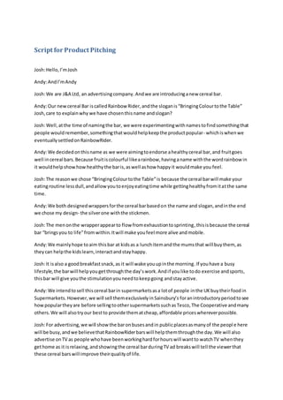 Script for Product Pitching | DOCX