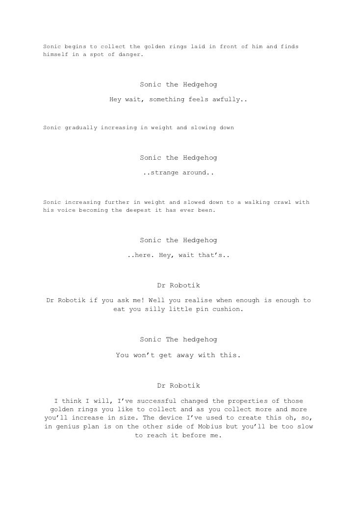 Sonic The Hedgehog /Script , Sonic the Hedgehog (2020) script in PDF ...