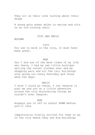 Urbanites Script Script For 'The City Dream' | DOC