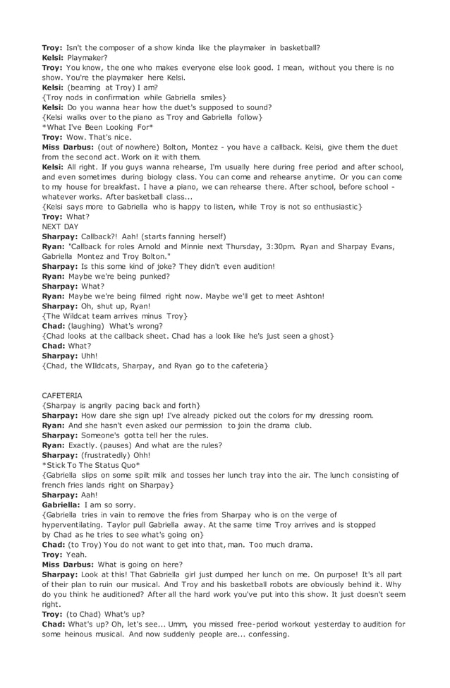 Script high school musical