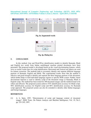 Script identification from printed document images using statistical ...