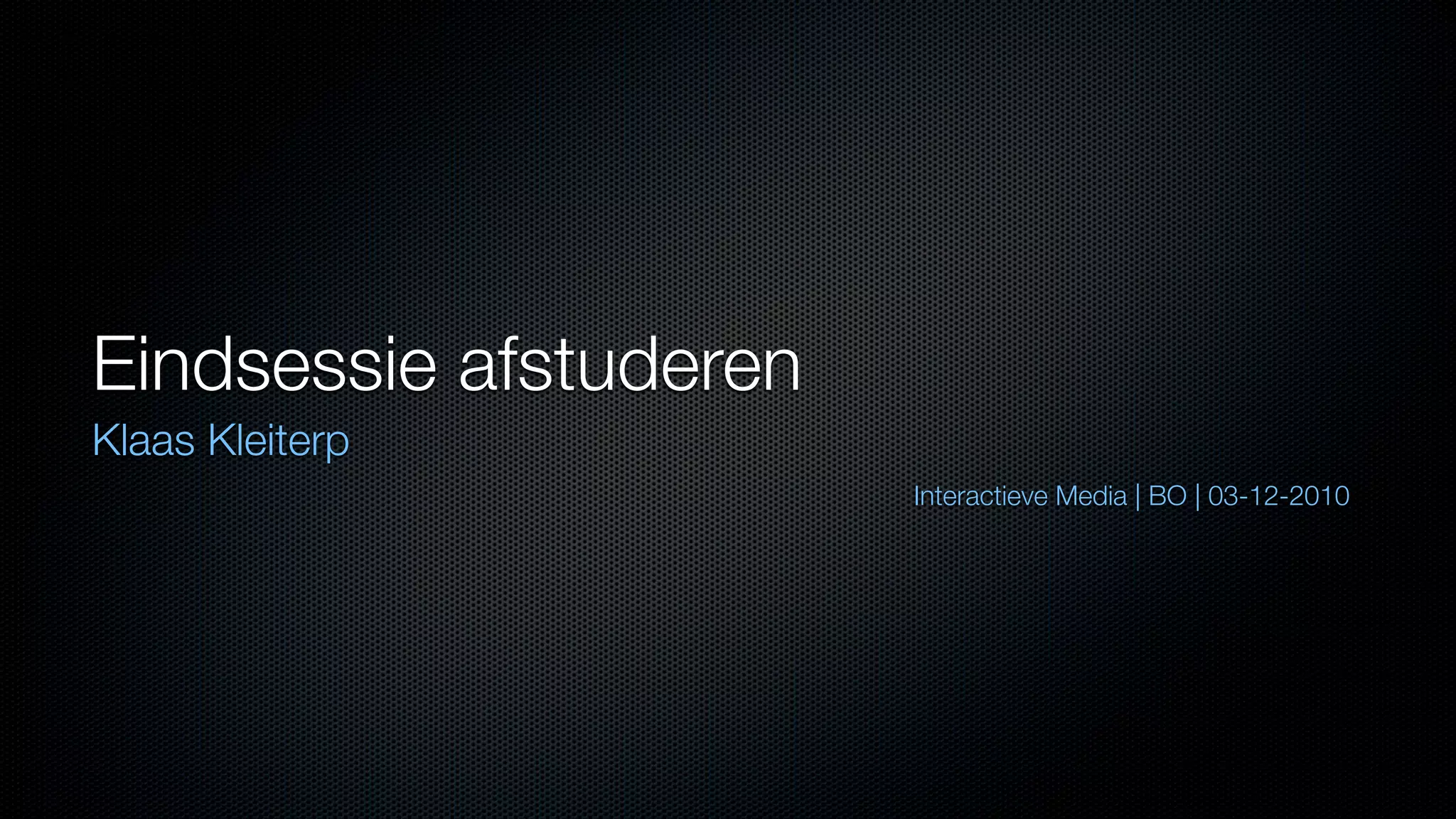 Scriptie verdediging Nextep Festival PPT