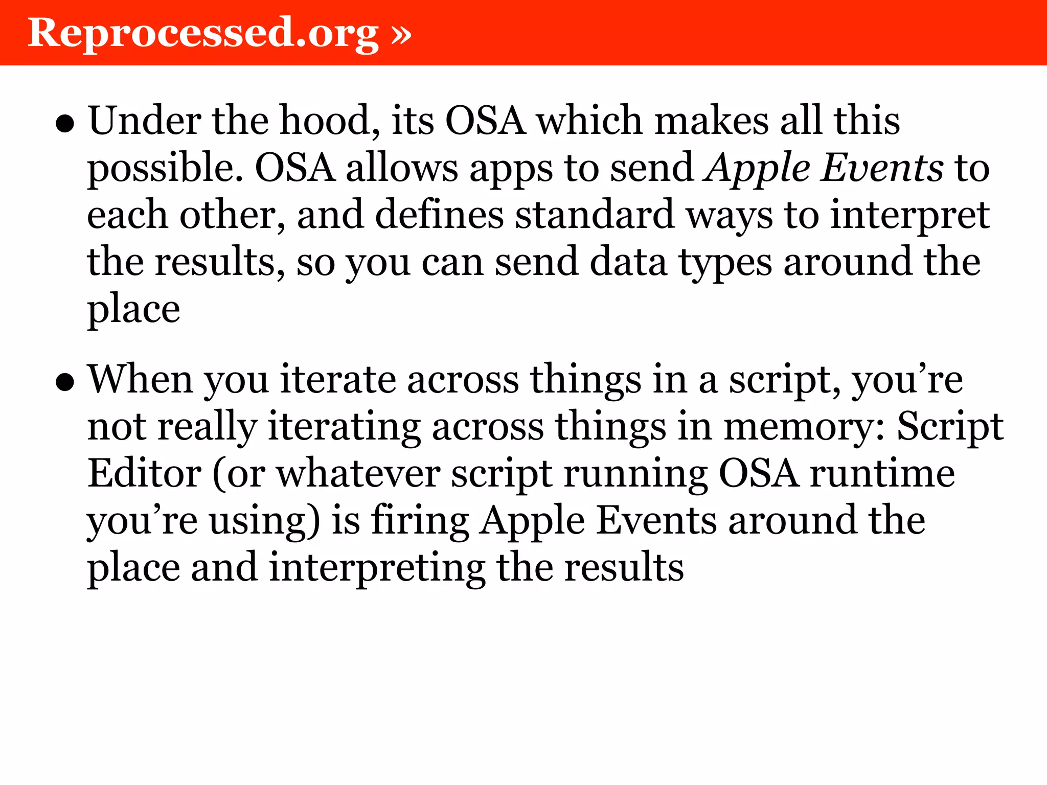 Scripting OS X with Applescript, without Applescript