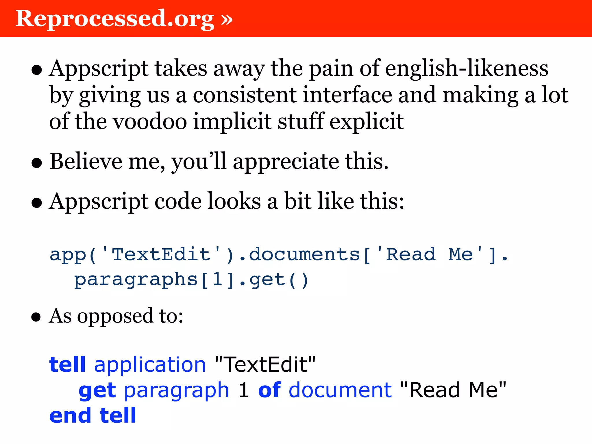 Scripting OS X with Applescript, without Applescript