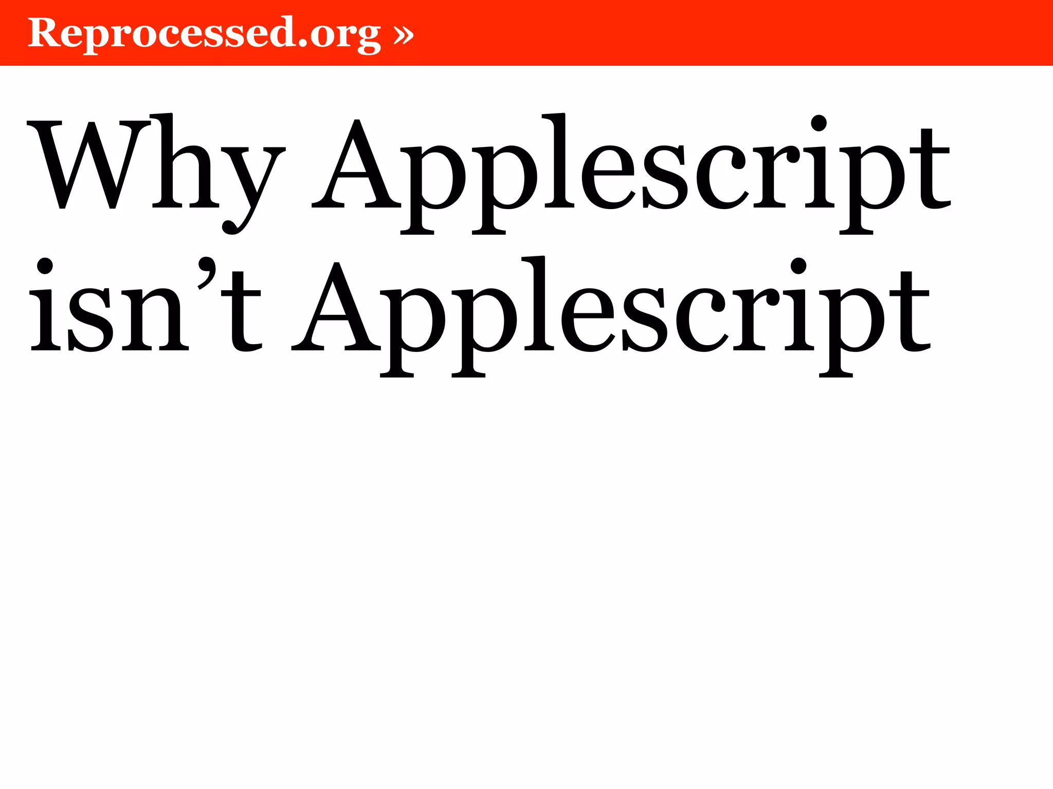 Scripting OS X with Applescript, without Applescript