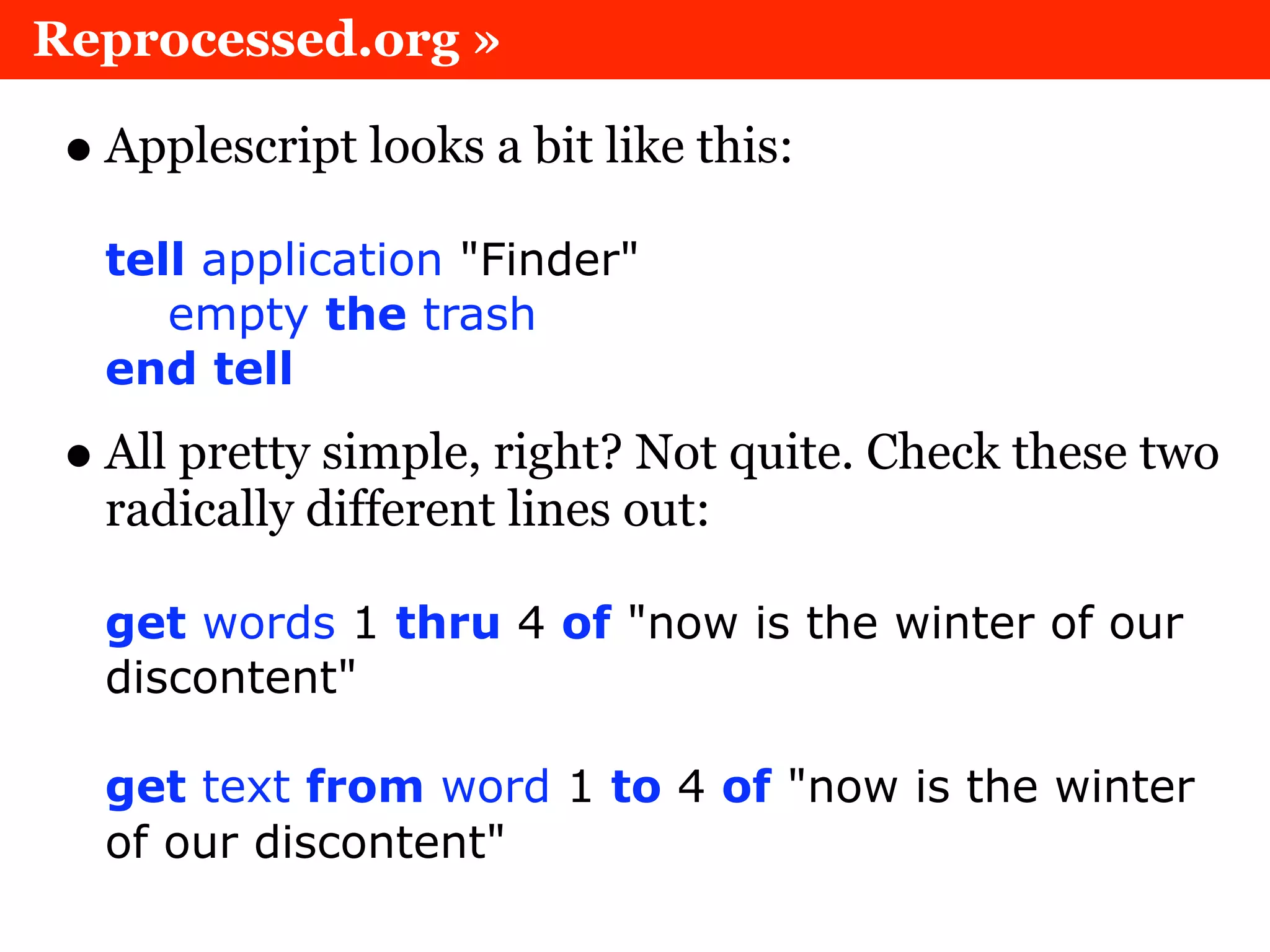 Scripting OS X with Applescript, without Applescript