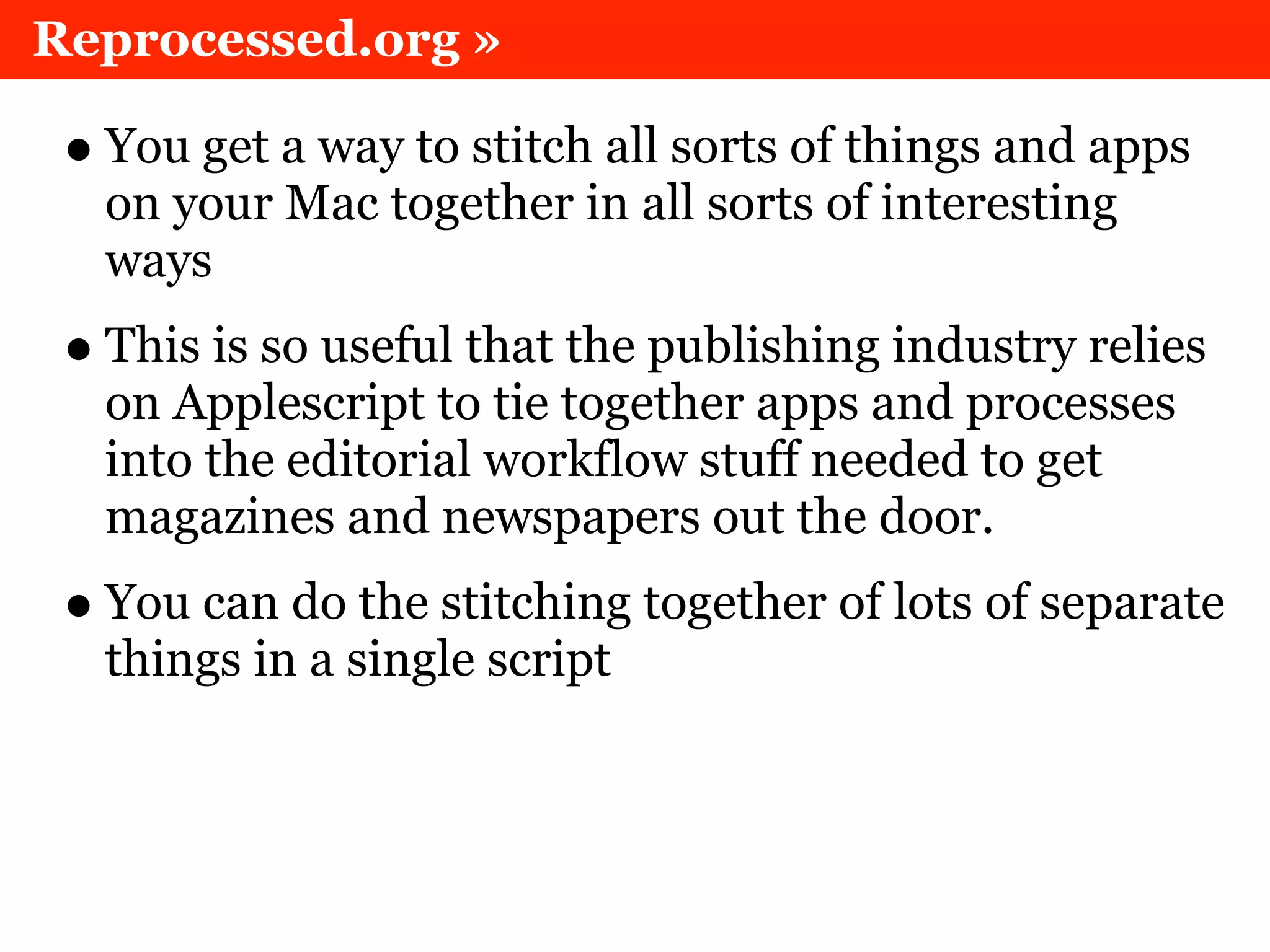 Scripting OS X with Applescript, without Applescript