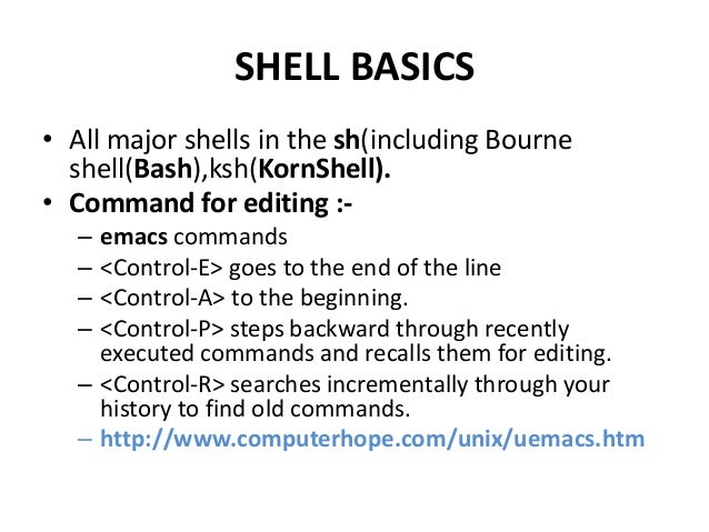 Scripting and the shell in LINUX