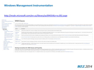 Windows Management Instrumentation 
http://msdn.microsoft.com/en-us/library/aa394554(v=vs.85).aspx 
 