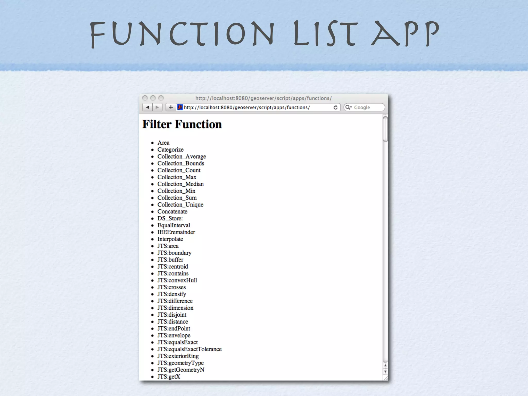 Function List app
 